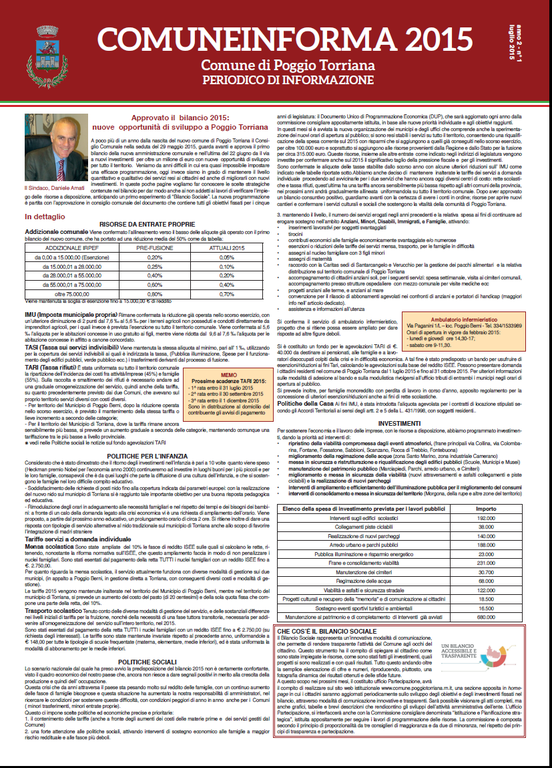 Comune Informa n. 1/2015