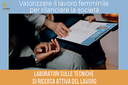 LAVORO! LIBERE TUTTE 4.0 : laboratori sulle tecniche di ricerca attiva del lavoro