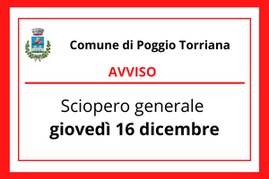 Sciopero generale di giovedì 16 dicembre, garantiti i servizi essenziali